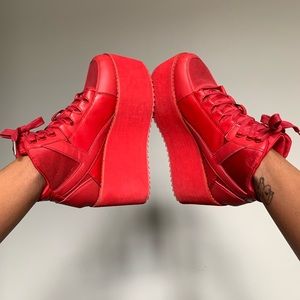 Red YRU PLATFORM SNEAKERS SIZE 9